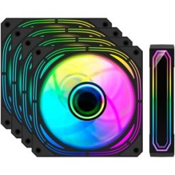 Pack 4x Ventoinhas Infinity Pro ARGB 120mm (Preto) - COOLBOX