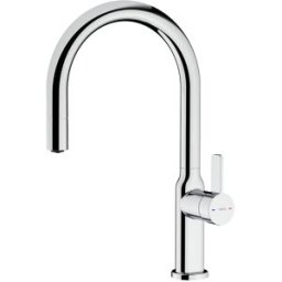 Torneira Misturadora OVAL 9381 c/ Cano Alto Giratório e Chuveiro Extraível (Cromado) - TEKA