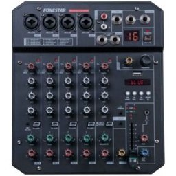 Mesa de Mistura 6 Canais c/ Função Live Streaming + Gravador USB - FONESTAR