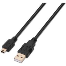 Cabo USB A Macho - Mini USB Macho 2.0 50cm (Preto) - AISENS