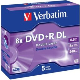 Pack 5x DVD+R Double Layer 8.5GB - VERBATIM
