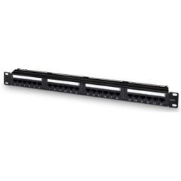 Patch Panel 19" 1U RJ45 24 Portas RJ45 CAT6 (Preto) - AISENS