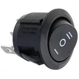 Interruptor Redondo ON-OFF-ON (250V 6A) - Preto