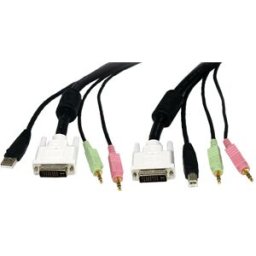Cabo KVM USBDVI4N1A6 (1,8 mts) Preto - STARTECH