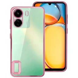 Capa p/ Xiaomi Redmi 13C / 13C 5G / Poco C65 (Borda Metalizada Rosa) - COOL