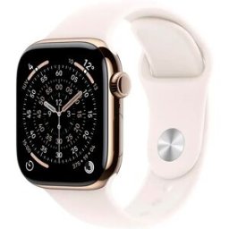 Apple Watch Series 11 GPS + Cellular 46mm Titânio Dourado c/ Bracelete Desportiva Rosa Leve M/L