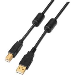 Cabo USB A Macho - USB B Macho 2.0 c/ Módulo Ferrita (5 mts) - AISENS