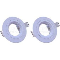 Pack 2x Aro Redondo Fixo Branco ESTANQUE IP65 p/ Lampadas MR16-GU10
