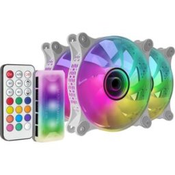 Pack 3x Ventoinhas ARGB MF-3D 120mm c/ Comando (Branco) - MARS-GAMING