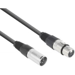 Cabo DMX Canon Macho 5 Pinos - Canon Fêmea 5 Pinos (3 mts) - Power Dynamics CONNEX