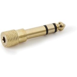 Ficha Adaptadora Jack 6,3mm Macho Stéreo -> Jack 3,5mm Fêmea Stéreo - FONESTAR