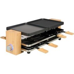 Grelhador Elétrico Raclette Pure 8 1300W (Preto/Madeira) - PRINCESS