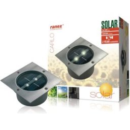 Projetor Encastar de Chão LED Solar Exterior c/ Sensor Crepuscular IP67 (Ø105x46mm) - RANEX 5000.19