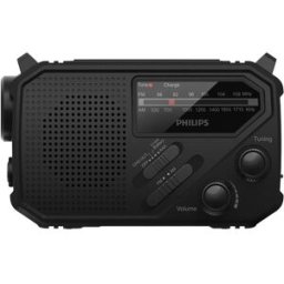 Rádio Portátil Analógico/Digital TAR1609 c/ Lanterna e Painel Solar (Preto) - PHILIPS