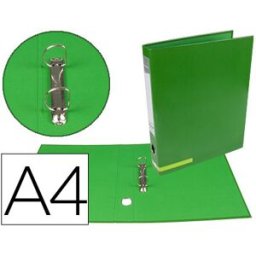 LIDERPAPEL Pasta de Arquivo Cor System Cartão Forrado A4 2 Aneis 25mm Mistos Lombada 40mm s/Caixa Verde