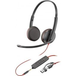 Auscultadores Headset Blackwire 3225 c/ USB-C / Conector de 3,5 mm / Adaptador USB-C/A - POLY