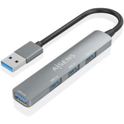 Hub USB 3.0 (1x USB 3.0 3x USB 2.0) Cinza - AISENS