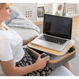 Mesa p/ Computador Portátil c/ Bandeja de Armazenamento (Madeira) - INNOVAGOODS