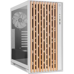 Caixa ATX Hummer Element Elegant Wood Tempered Glass (Branco) - NOX