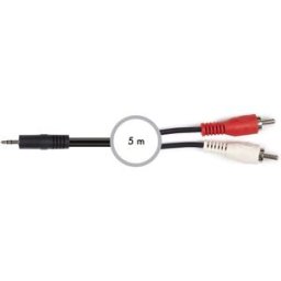 Cabo Áudio Jack 3,5mm Macho - 2x RCA Macho (5 mts) - FONESTAR