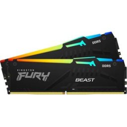 Memória RAM DIMM Fury Beast RGB 64GB (2x32GB) DDR5-6000MHz (AMD Expo/Intel XMP) CL30 - KINGSTON