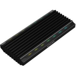 Caixa Externa RGB Gaming USB-C p/ Disco SSD M.2 SATA/NVMe (Preto) - AISENS
