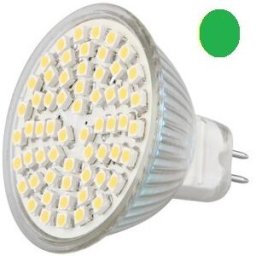 ELMARK Lampada 60 LEDs SMD3528 12V MR16 3W Cor Verde