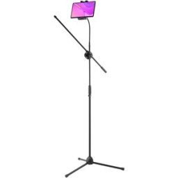 Tripé de Microfone Dobrável c/ Haste e Suporte p/ Tablet (MS10TH) - VONYX