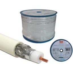 Bobine Cabo Coaxial RG6 Branco (100 mts) - TEKA