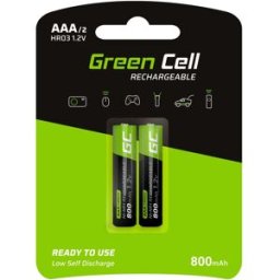 Blister 2x Pilhas Recarregáveis 1,2V AAA Ni-Mh 800mAh - GREEN CELL