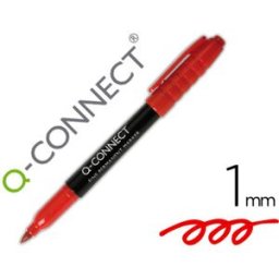 Marcador Q-Connect p/ CD/DVD Ponta Fibra Permanente Vermelho Ponta Redonda 1,0 mm