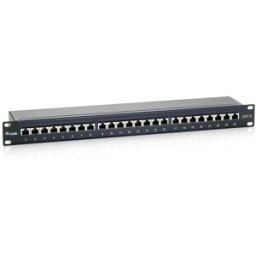 Patch Panel Cat.6 24 Portas 19" 1U (Preto) - EQUIP