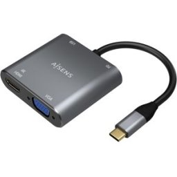 Adaptador USB-C - HDMI/VGA/USB-C/USB 3.0 (Cinzento) - AISENS