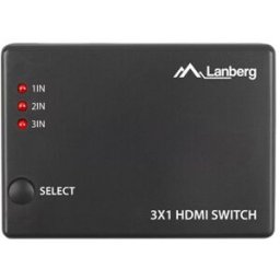 Splitter 3x HDMI Fêmea - Micro USB Fêmea c/ Controlo Remoto (Preto) - LANBERG
