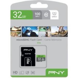 Cartão de Memória MicroSDHC 32GB (Classe 10) + Adaptador - PNY