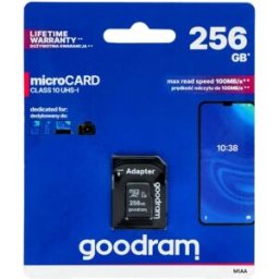 Cartão de Memória 256GB UHS-I MicroSD + Adaptador SD (CLASS 10) - GOODRAM