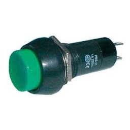 Interruptor Pulsador Tubular Redondo ON-OFF 1A 250V - Verde
