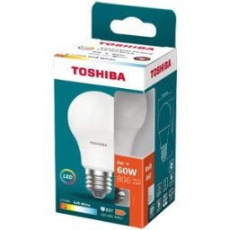 Lâmpada LED Essential Prime A60 E27 8W 2700K 806Lm - TOSHIBA