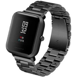 Correia Metálica Elos (Preto) p/ Xiaomi Amazfit GTS/Bip/Bip Lite/GTR 42mm/Ticwatch/Huawei/Samsung/..