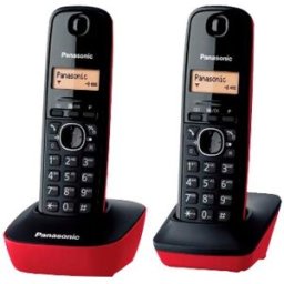 Pack 2x Telefones s/ Fios 1612 Duo (Preto/Vermelho) - PANASONIC