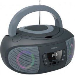 Rádio FM 2x 6.5W c/ MP3/CD/USB/Aux + Efeitos LED (Cinzento) - FONESTAR