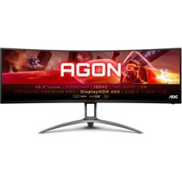 Monitor Curvo Agon B2 VA LED 48.8" AG493UCX2 Quad HD (Preto) - AOC