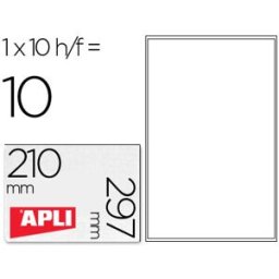 Etiquetas Adesivas Apli de Poliester p/Impressora 210X297mm (10 Folhas)