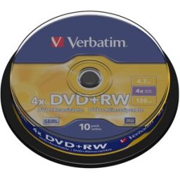 Pack 10x DVD+RW Matt Silver 4.7GB - VERBATIM