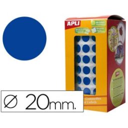Etiquetas Auto Adesivas Apli Circulares 20mm Azul em Rolo