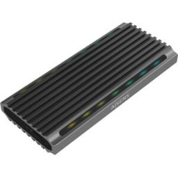 Caixa Externa RGB Gaming USB-C p/ Disco SSD M.2 SATA/NVMe (Cinzento) - AISENS