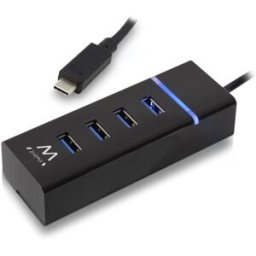 Hub USB C 3.0 4 Portas (Preto) - EWENT