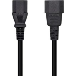 Cabo de Alimentação Tripolar C13 Fêmea - C14 Macho (3 mts) - AISENS