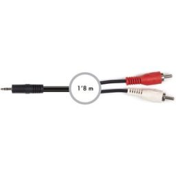 Cabo Jack 3,5mm Macho - 2 RCA Macho (1,8 mts) - FONESTAR
