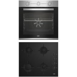 Conjunto Forno Elétrico 66L + Placa Gás 4 Bocas (Inox) - BEKO